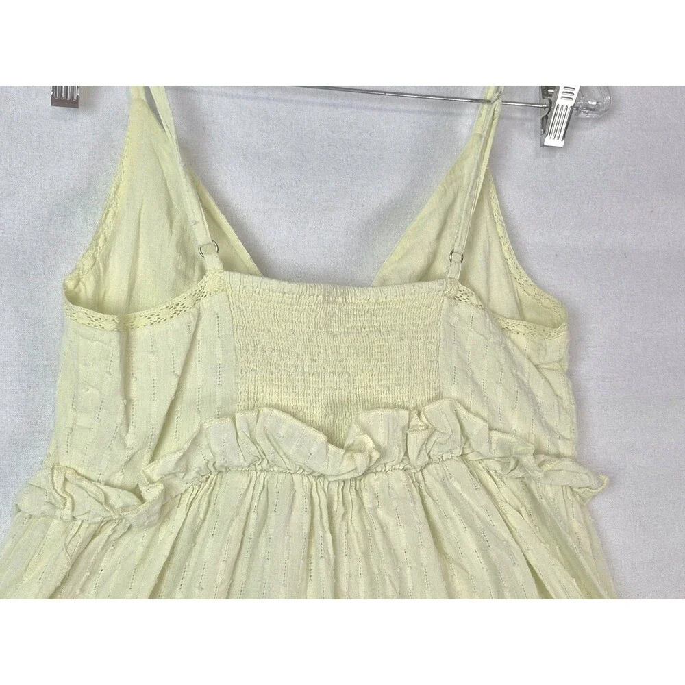 Free People Women Butter Yellow Sundress Tiered Boho Maxi Cottagecore Dress READ - Picture 8 of 9